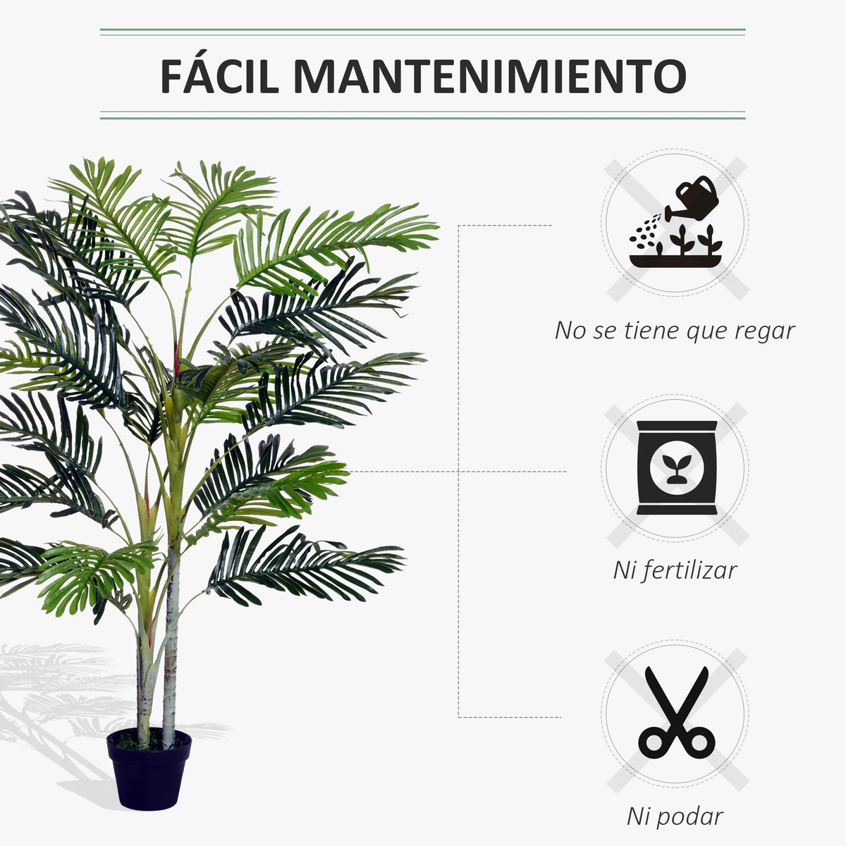 Artificial palm plant with pot and decorative foam - view 4