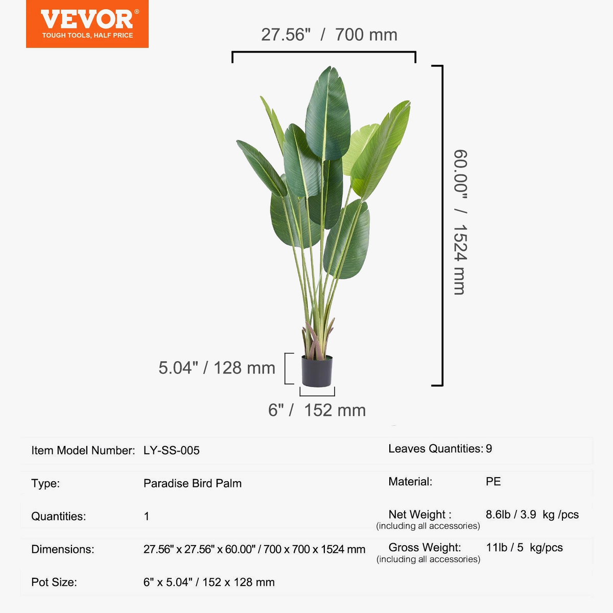 Artificial palm plant easy to care and secure for indoors - view 8