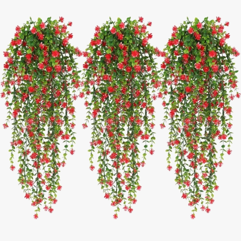 Artificial plant suspended floral decoration for interior and parties