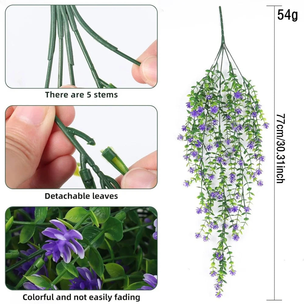 Artificial plant suspended floral decoration for interior and parties - view 6