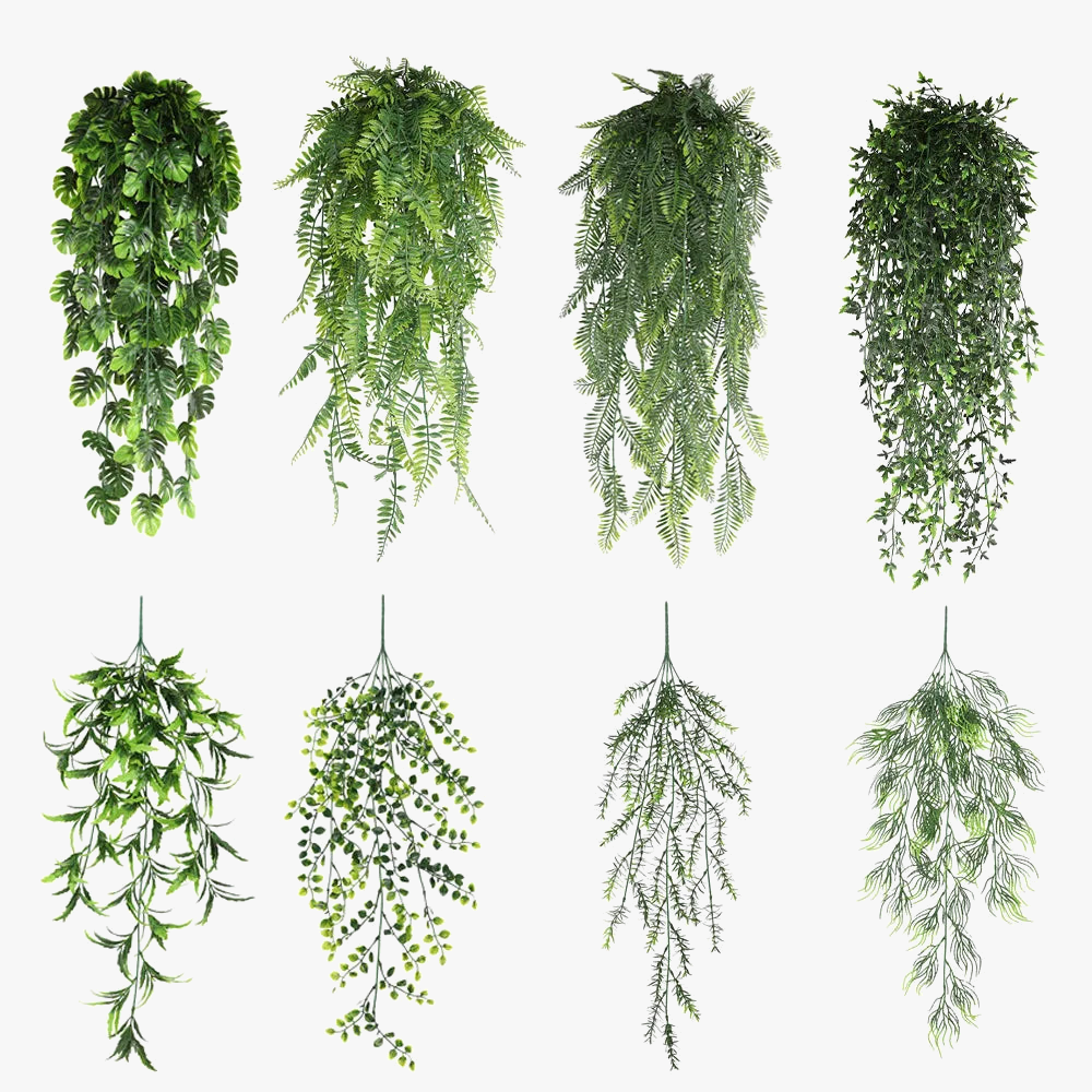 Plant suspended in vine band artificial wall decoration - view 3