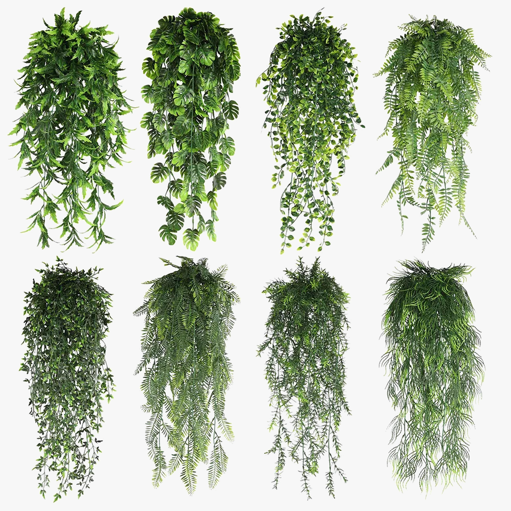 Plant suspended in vine band artificial wall decoration - view 4