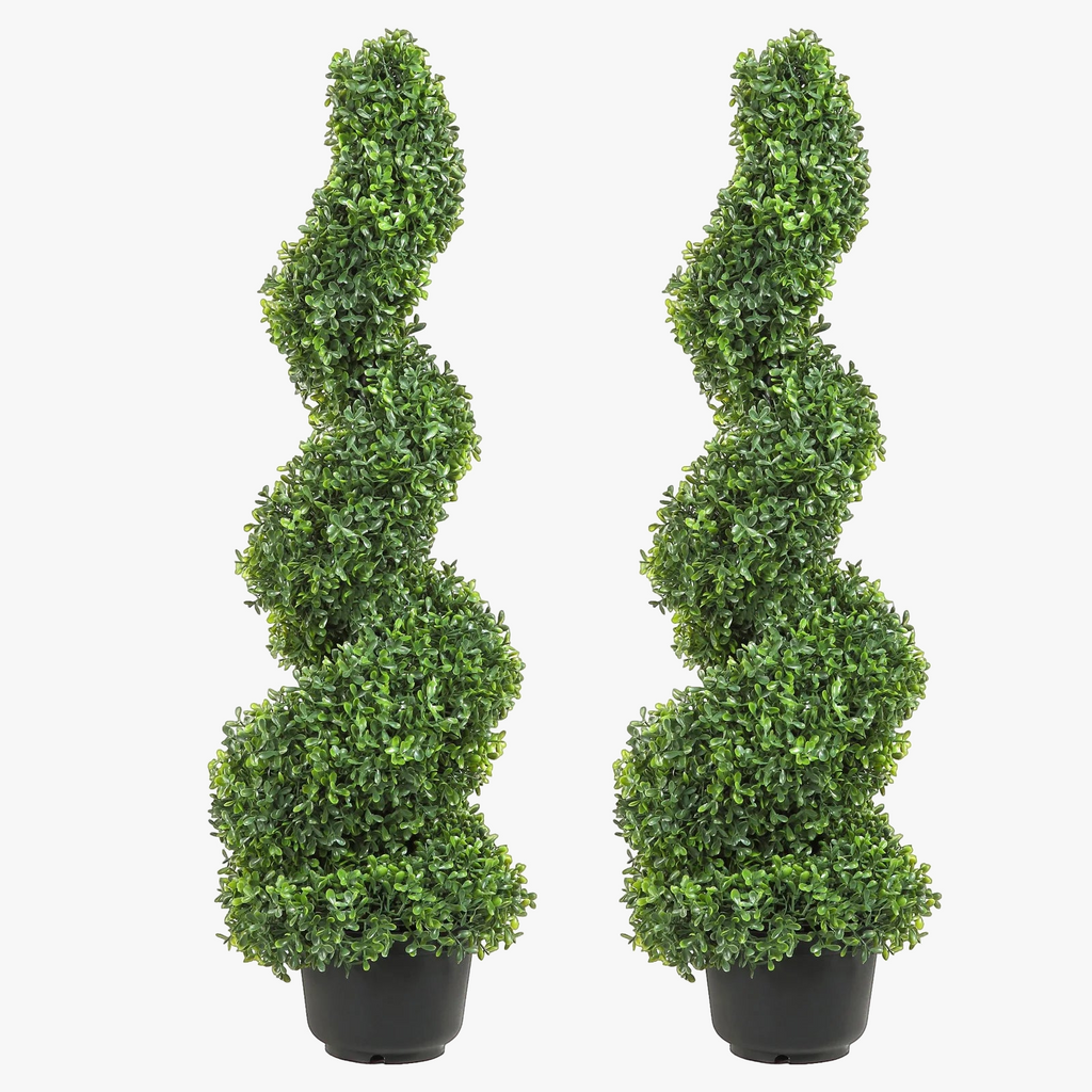 Decorative spiral topiary plant for Christmas artificial plastic