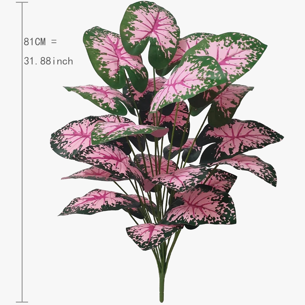 Artificial pink leaf plants for interior decoration and parties - view 6