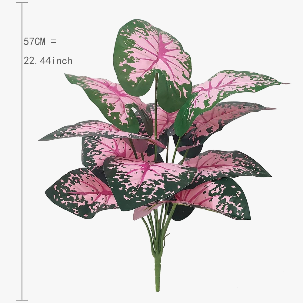 Artificial pink leaf plants for interior decoration and parties - view 7