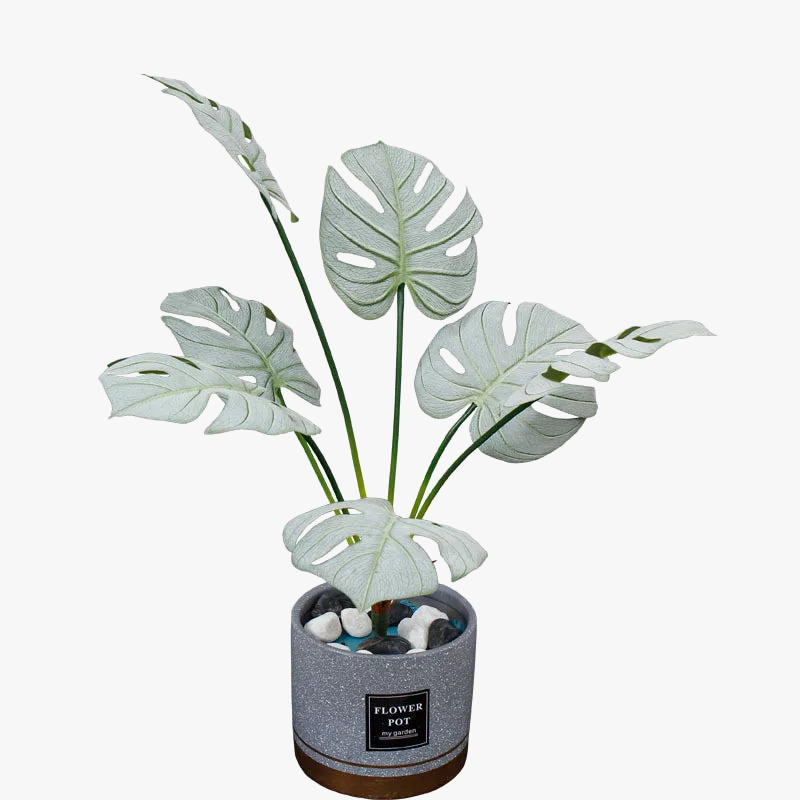 70 cm Artificial Monstera Plant in White, Yellow, or Green - view 3