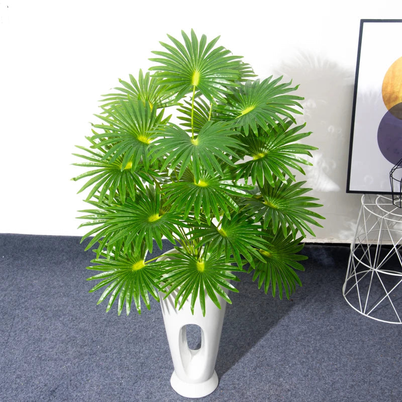 Tropical artificial plants monstera and plastic palm for decoration - view 5