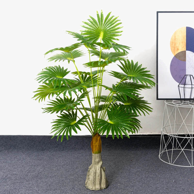 Tropical artificial plants monstera and plastic palm for decoration - view 7