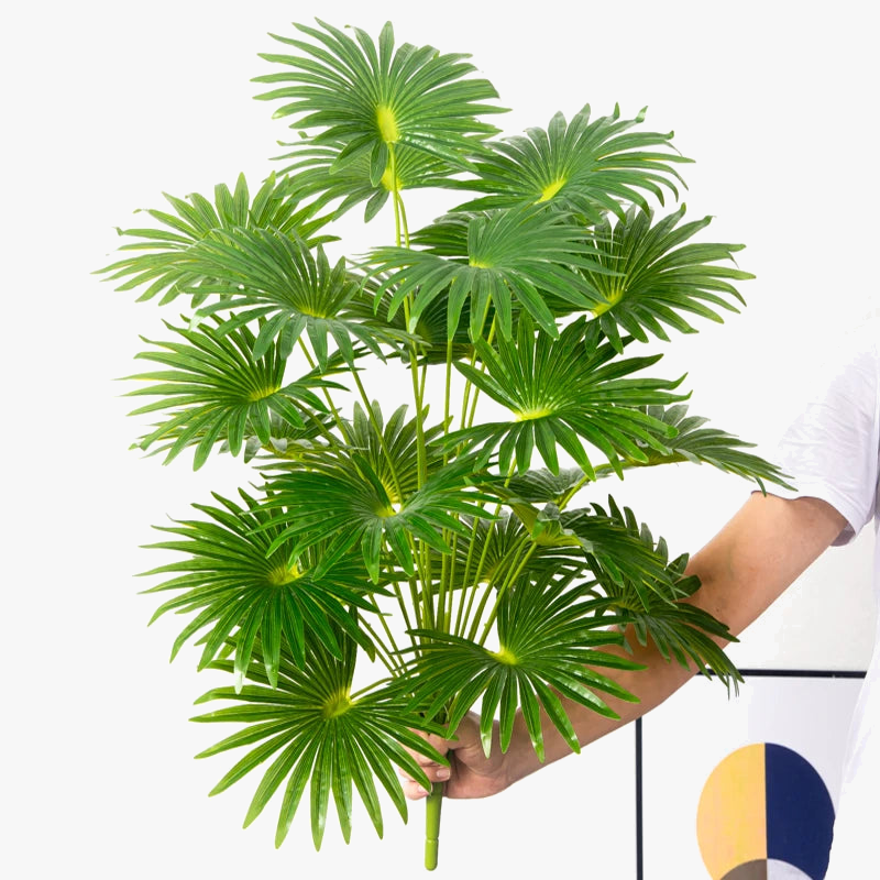 Tropical artificial plants monstera and plastic palm for decoration - view 8
