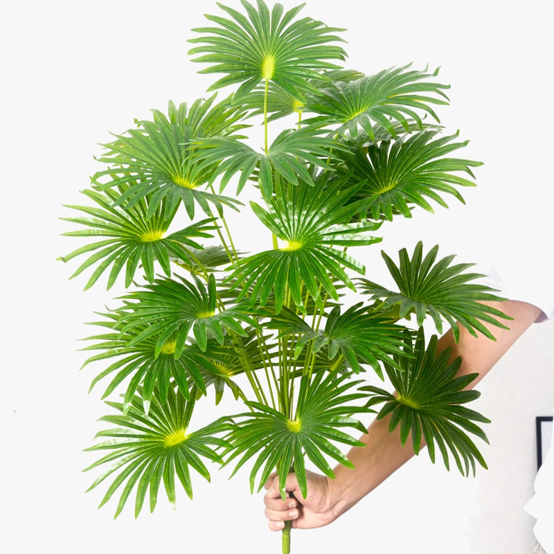 Tropical artificial plants monstera and plastic palm for decoration - view 9