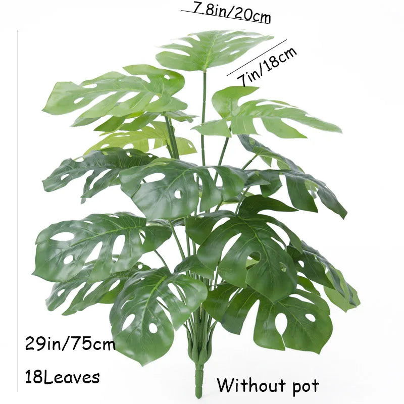 Tropical artificial plants palm and monstera interior and exterior decoration - view 5