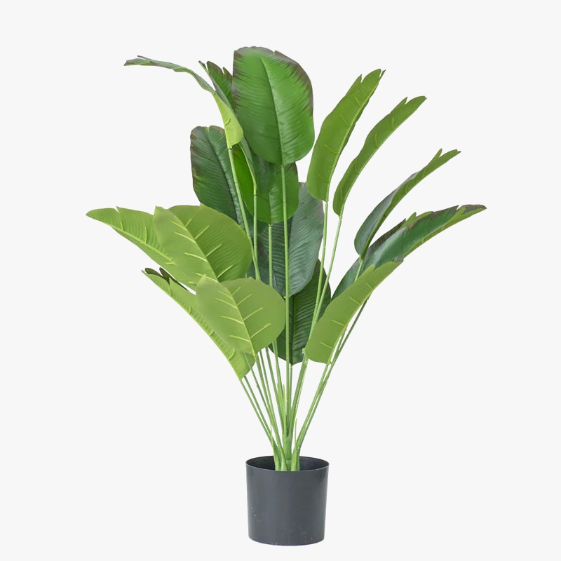 Artificial banana tropical plants with decorative palm leaves - view 4