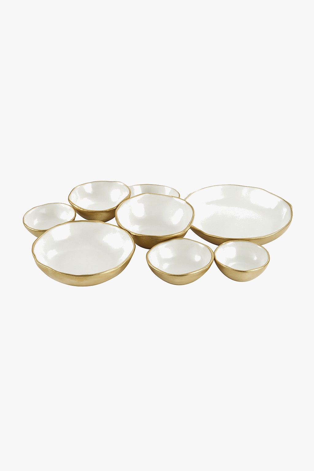 Decorative metal tray 9 bowls compartments fruit aperitif