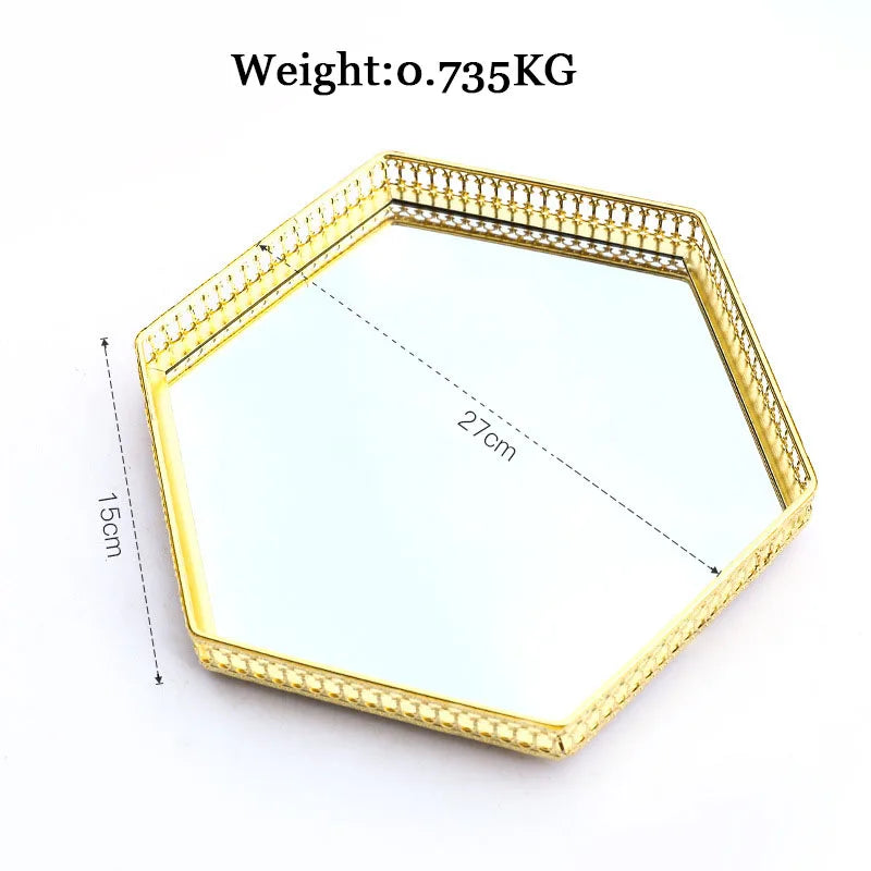Luxury iron and mirror jewelry storage tray - view 7