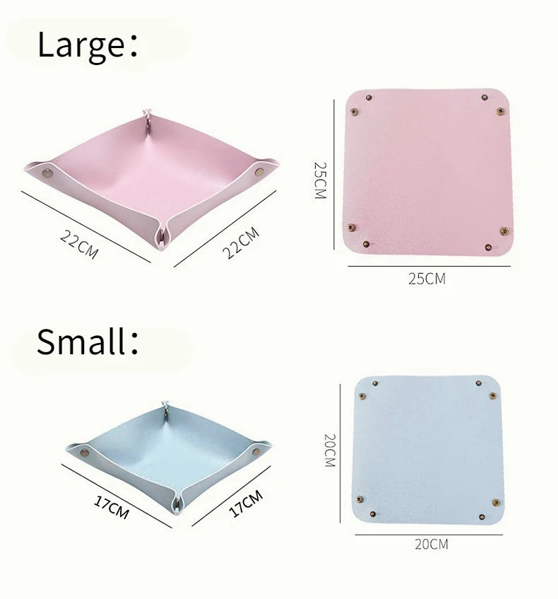 Multifunction leather storage tray for various objects - view 3