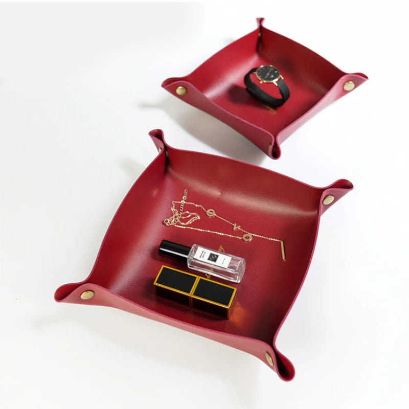 Leather storage tray for office and jewelry - view 2