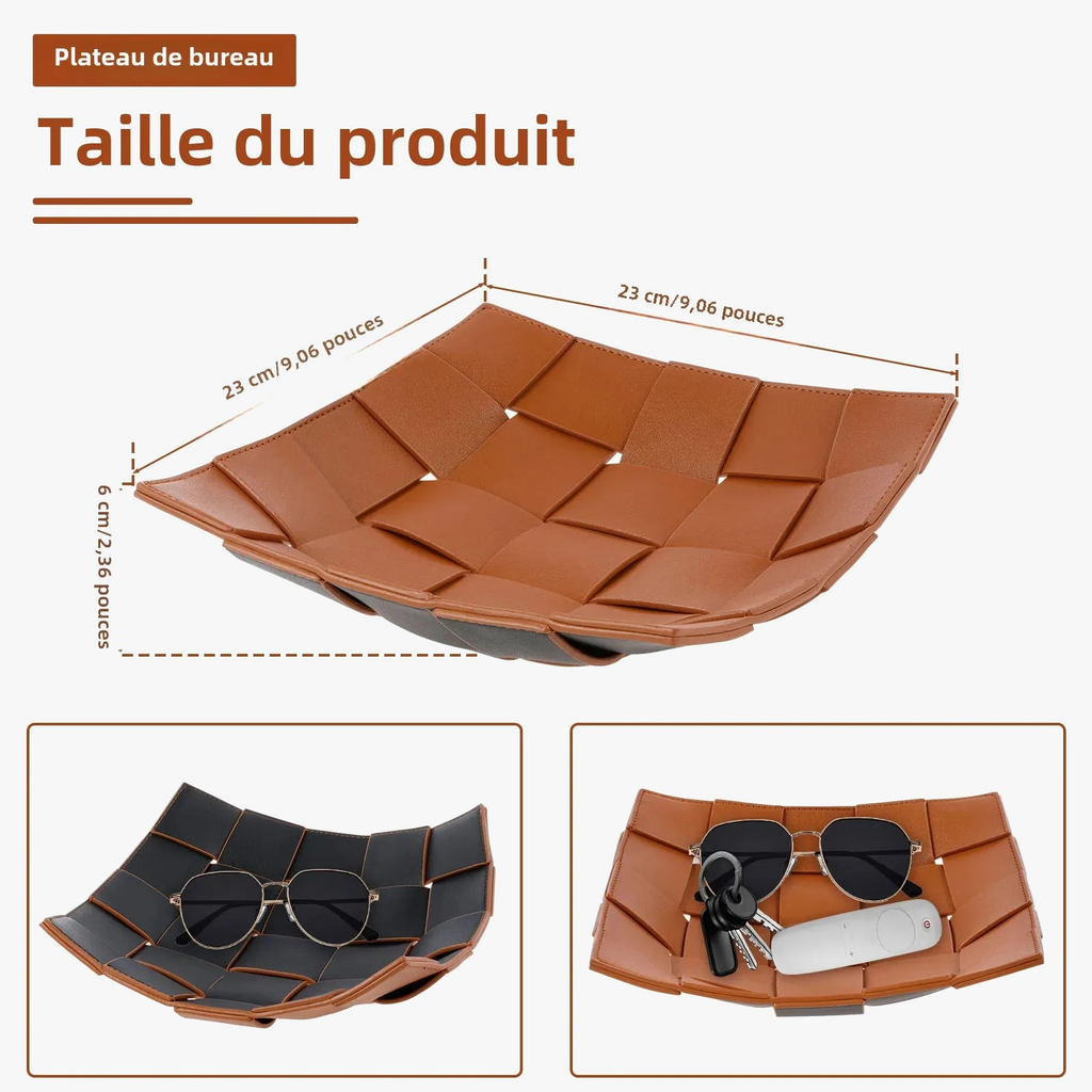Leather storage tray for keys and other objects - view 6