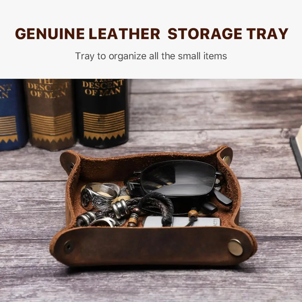 Leather storage tray for daily organization - view 3