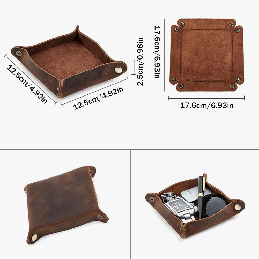 Leather storage tray for daily organization - view 5