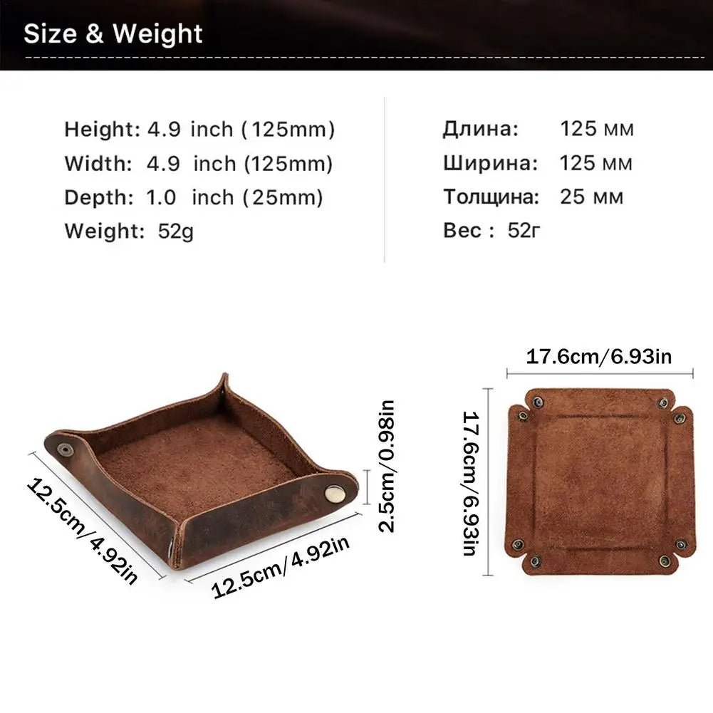 Leather storage tray for daily organization - view 6