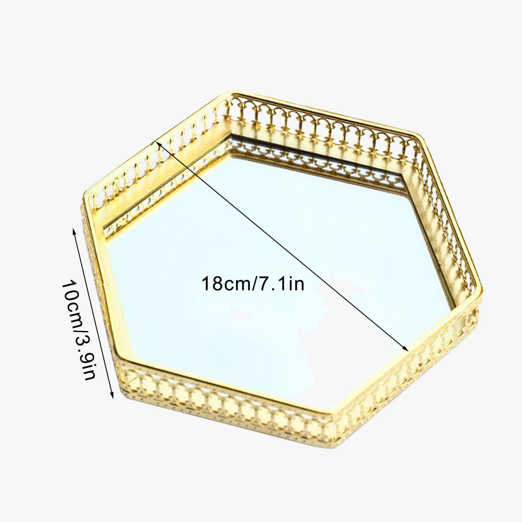 Metal storage tray decorative mirror for cosmetics and dishes - view 7