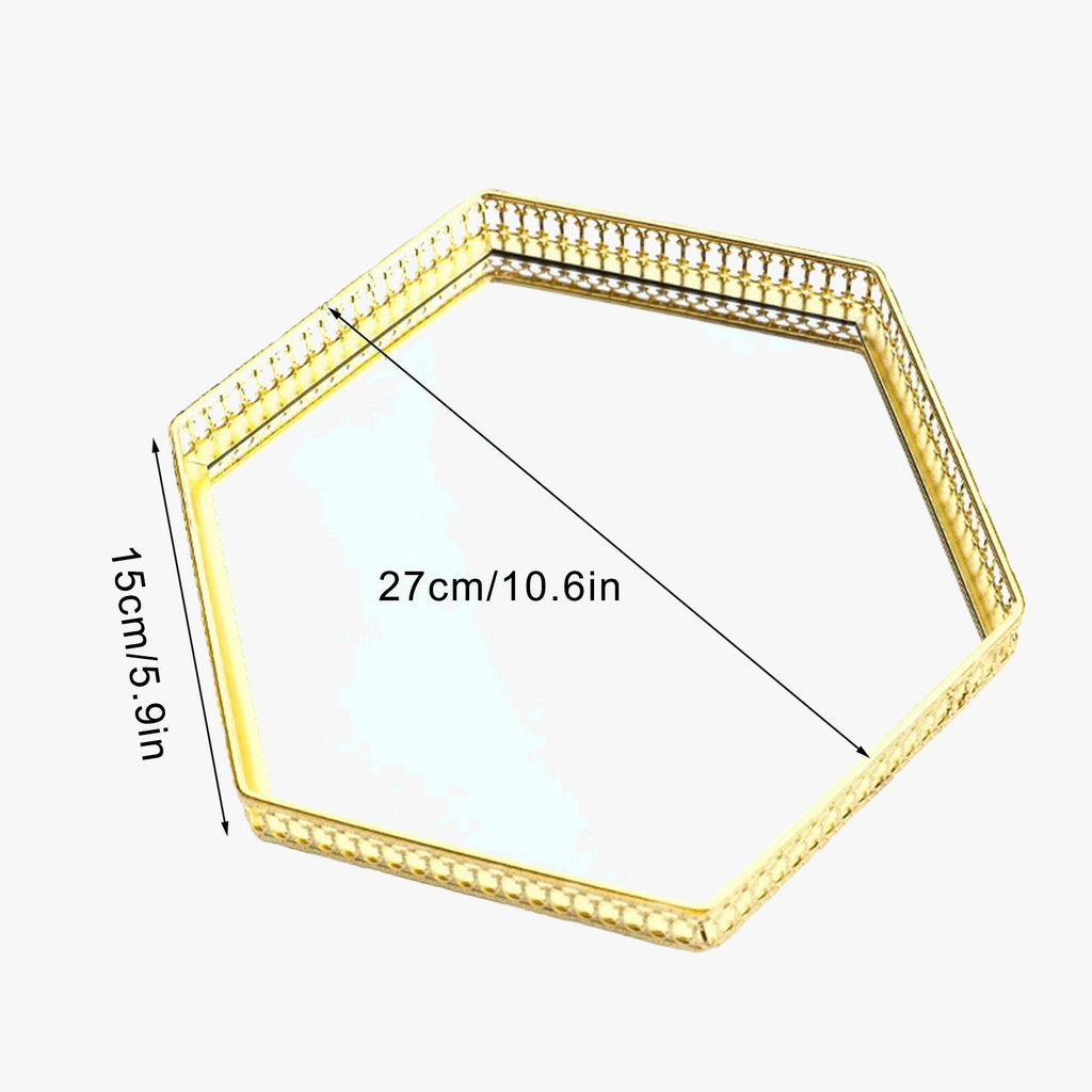 Metal storage tray decorative mirror for cosmetics and dishes - view 8