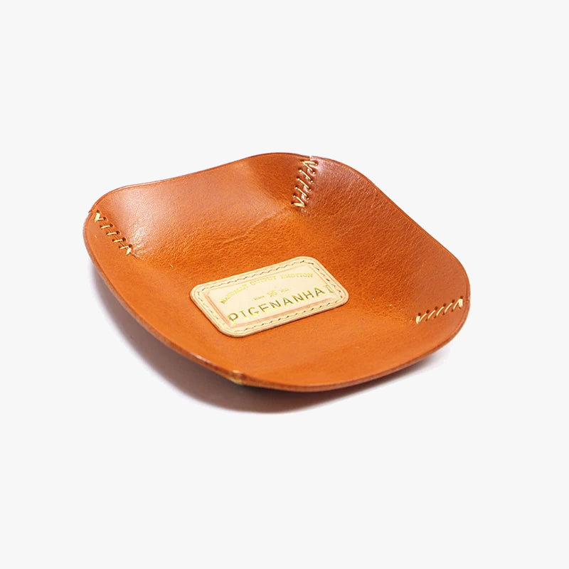 Retro genuine leather storage tray for jewelry and accessories - view 5