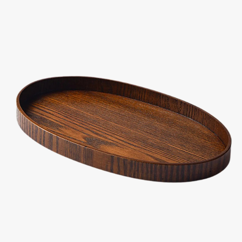 Wooden tray for serving food fruit bread dessert - view 3