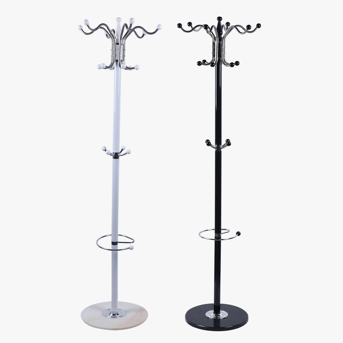 Metal coat holder with 16 hooks for clothing and accessories - view 5