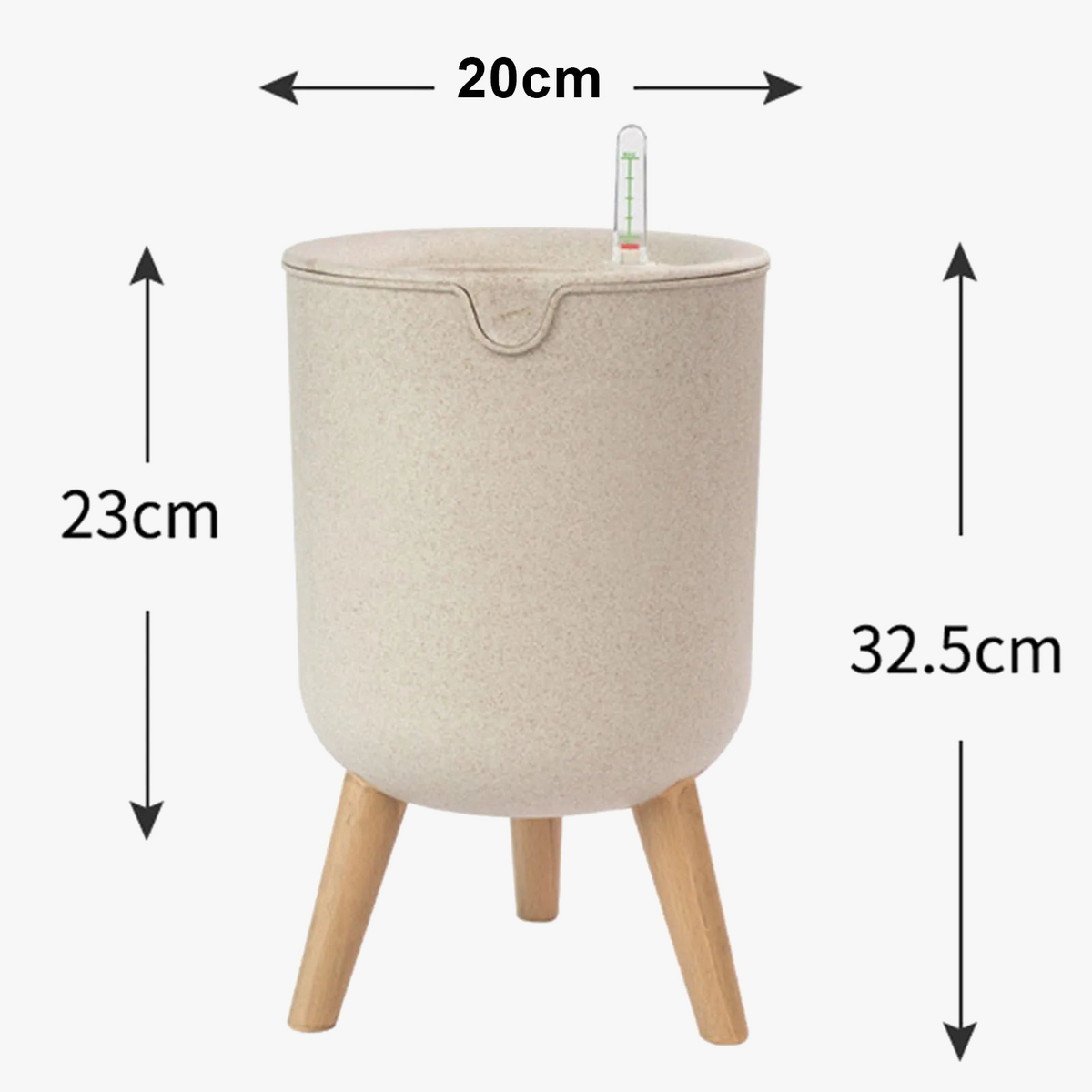 Automatic flower pot with water level indicator and storage - view 5