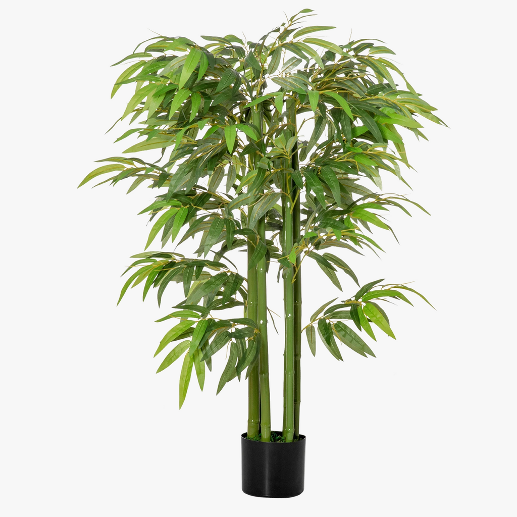 Bamboo flower pot with artificial reeds for interior decoration - view 5