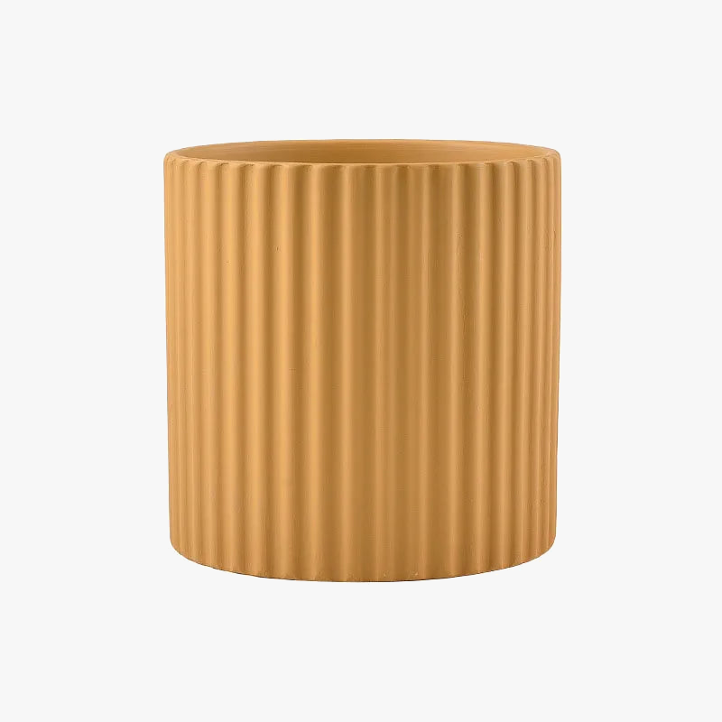 Ceramic flower jar vertical lines for indoor plants - view 8