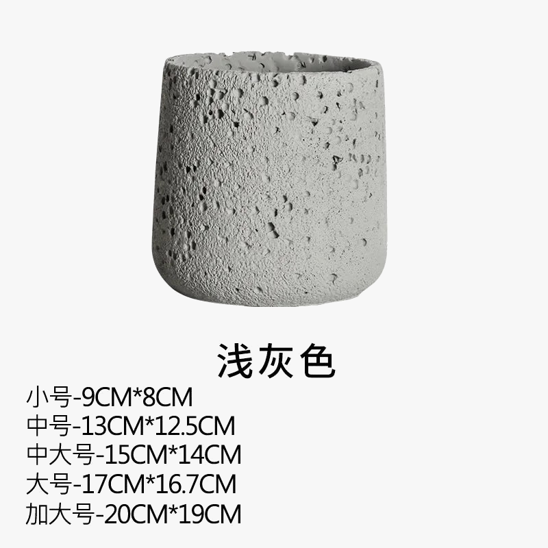 Flower pot in Nordic style cement with decorative tray - view 6