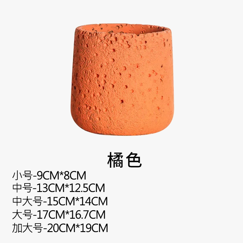 Flower pot in Nordic style cement with decorative tray - view 9