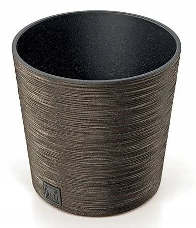 Flower jar in brown round plastic 30 cm