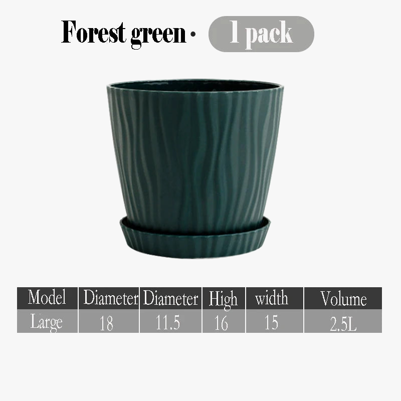 Single high flower pot with multicolor plastic undulations - view 7