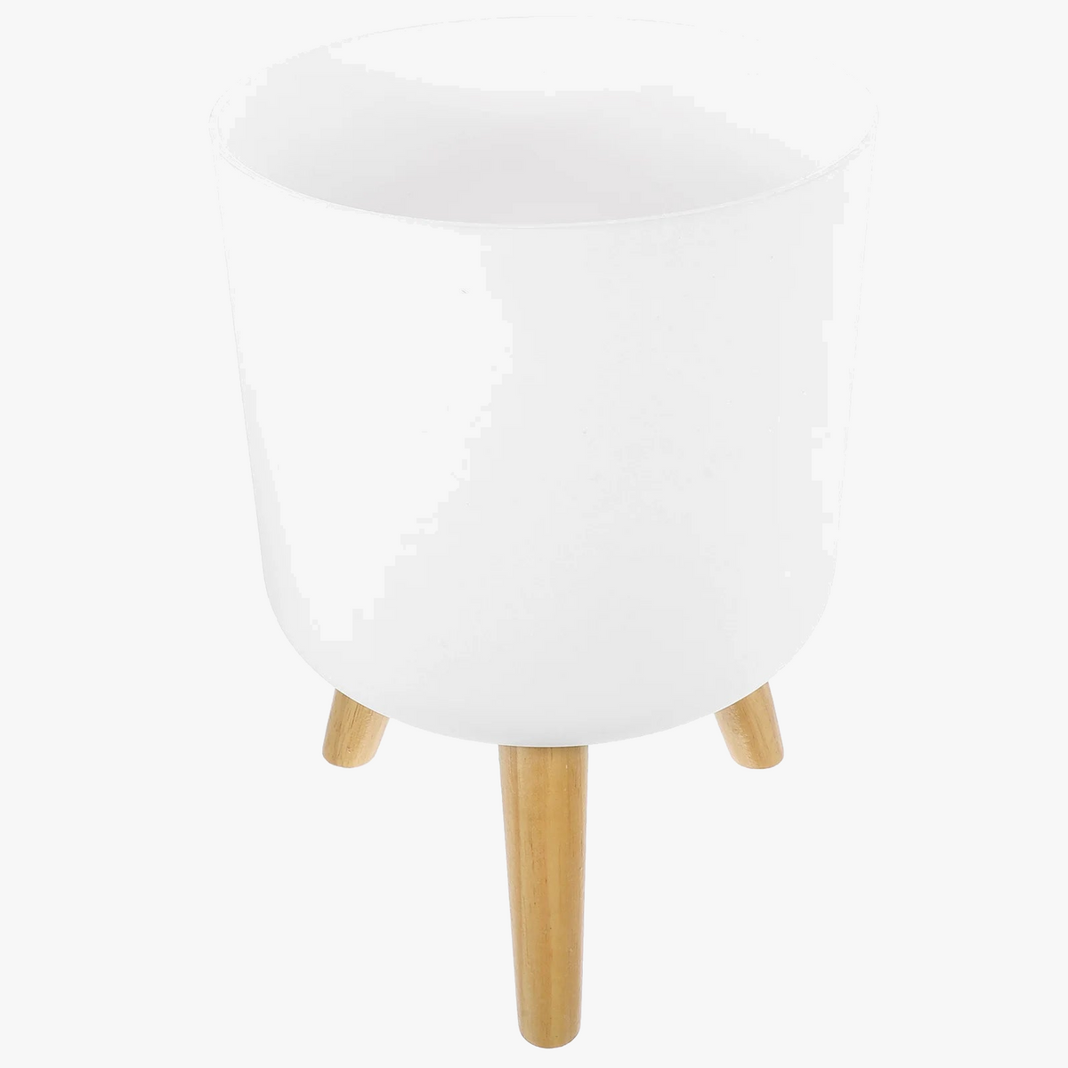 Modern Nordic flower pot with wooden feet for plants and decoration - view 5