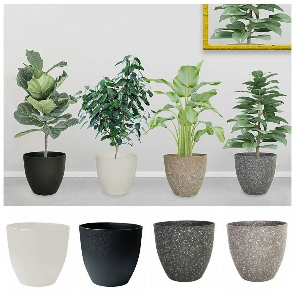 Trendy plastic imitation stone flower pot for bonsai and balcony - view 2