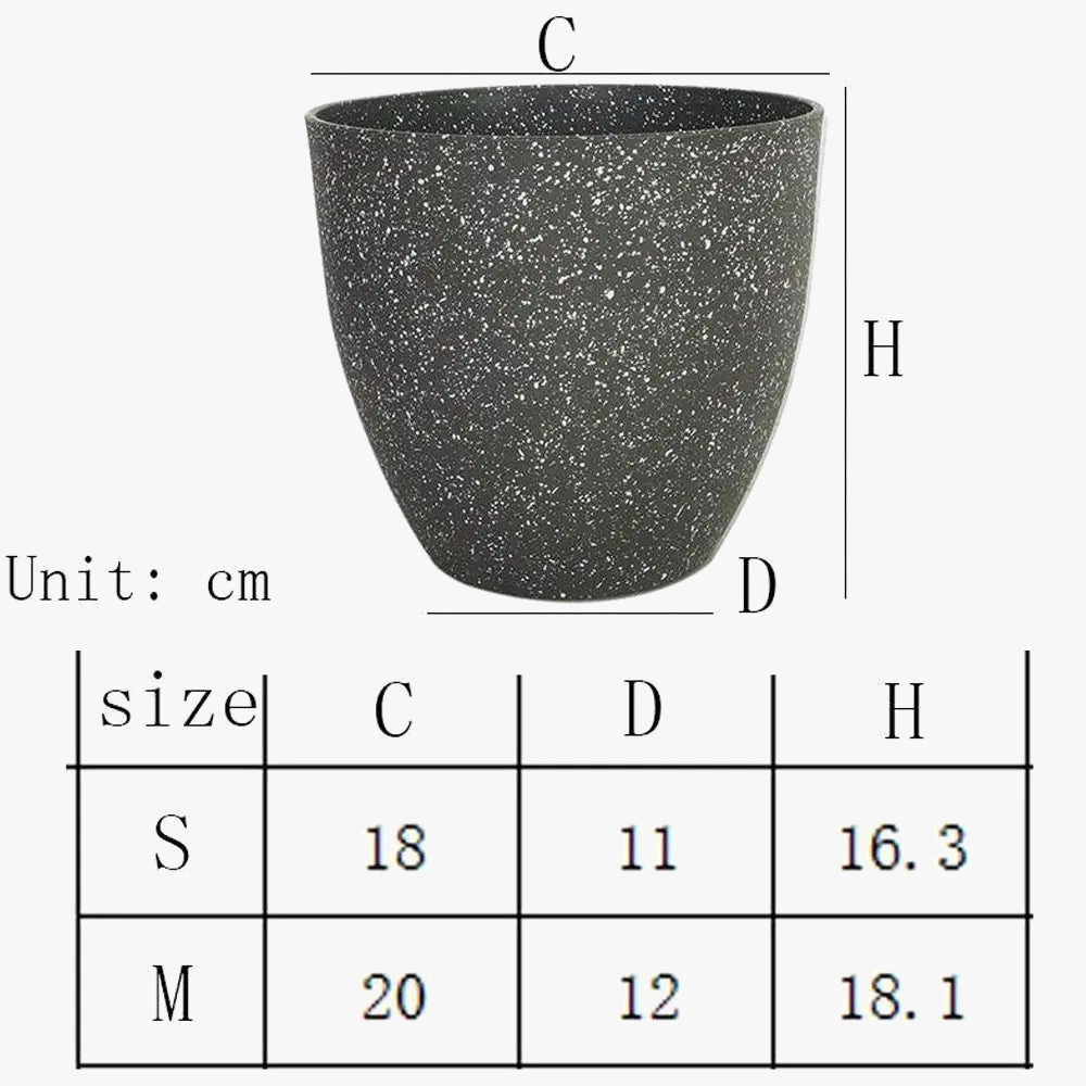 Trendy plastic imitation stone flower pot for bonsai and balcony - view 4