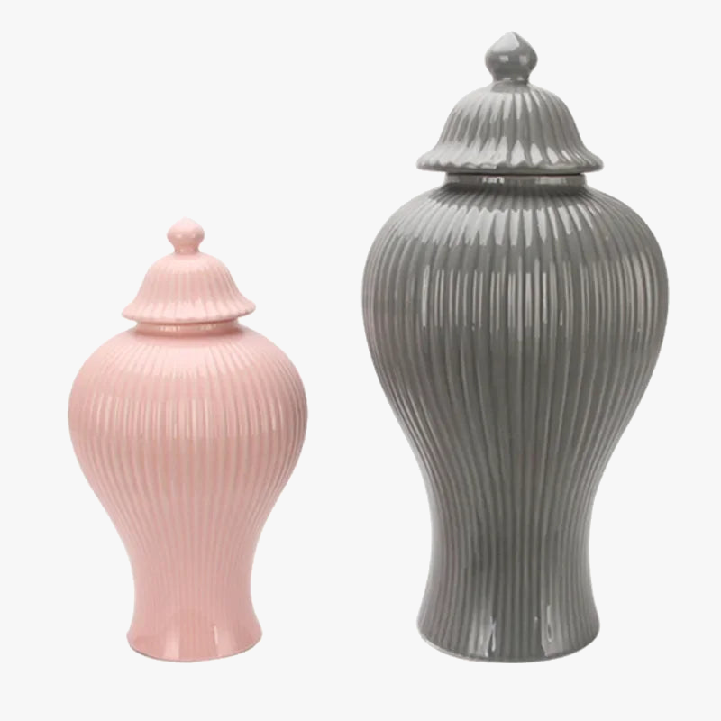Ceramic decorative pot for tea and ginger with lid - view 6