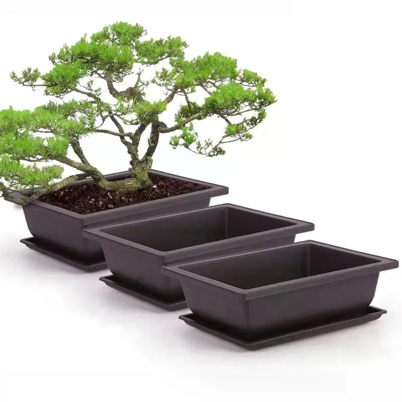 Rectangular flower pots imitation clay for outdoor garden - view 2