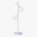 Self-supporting iron scarf display with 30 pendant light rods