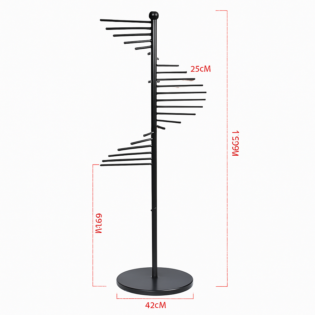 Self-supporting iron scarf display with 30 pendant light rods - view 8
