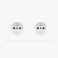 Double electric socket in matt white steel