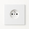 White matt steel electrical socket