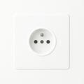 Matte White Steel Square Electrical Outlet with Rounded Edges