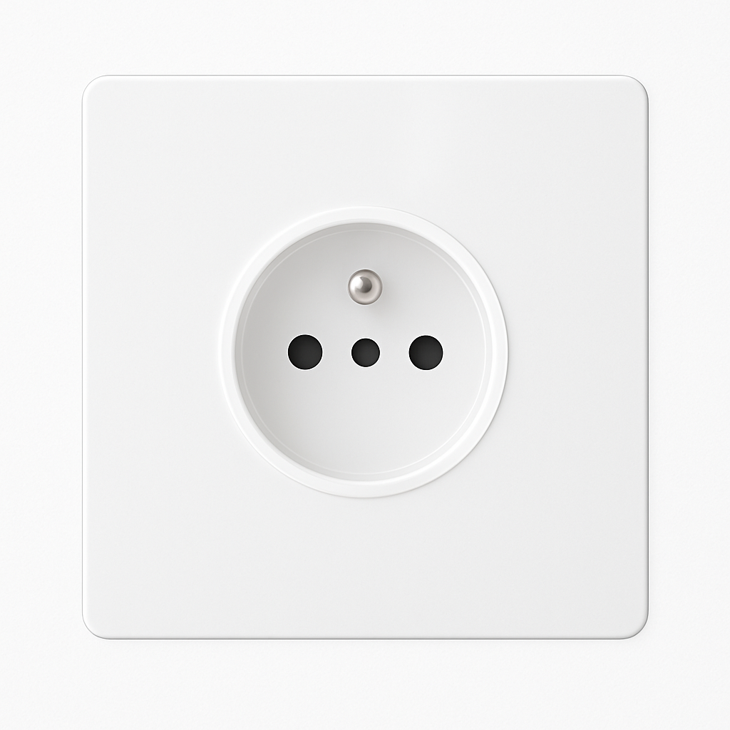 Matte White Steel Type E Socket with Square Rounded Edges