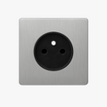 Light Grey Brushed Steel Electric Socket with Smooth Texture