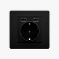 Black Matt Steel Double USB Socket (Europe), Style One