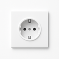 Electric socket (Europe) in matt white steel